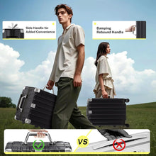 Checked Luggage Aluminum Frame Suitcase with Wheels PC ABS Hardside Zipperless with TSA Lock 28 Inch Black