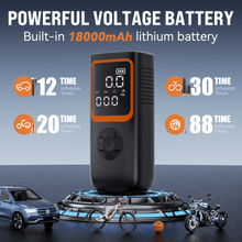 Carluck 18000mAh Cordless Tire Inflator Portable Air Compressor, 150 Psi Air Pump, with Automatic Shutoff, Rechargeable Battery & 12V DC, LED Light