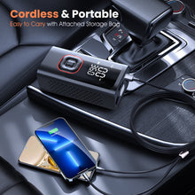 Carluck Portable Tire Inflator, 150 PSI Cordless Air Compressor for Car Tires, Fast Inflation, Auto Shut-Off, LED Light