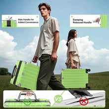 Checked Luggage Aluminum Frame Suitcase with Wheels PC ABS Hardside Zipperless with TSA Lock 28 Inch Green