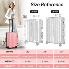 Checked Luggage Aluminum Frame Suitcase with Wheels PC ABS Hardside Zipperless with TSA Lock 28 Inch Pink