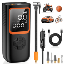 Carluck 18000mAh Cordless Tire Inflator Portable Air Compressor, 150 Psi Air Pump, with Automatic Shutoff, Rechargeable Battery & 12V DC, LED Light