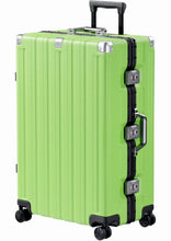 Checked Luggage Aluminum Frame Suitcase with Wheels PC ABS Hardside Zipperless with TSA Lock 28 Inch Green