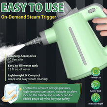 Handheld Steam Cleaner, Pressurized Multi-Surface Steam Cleaner for Home Use with 10pcs Tools and Safety Lock to Remove Grime, Grease, Steamer for Cleaning Floor, Upholstery, Grout and Car