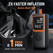 Carluck 18000mAh Cordless Tire Inflator Portable Air Compressor, 150 Psi Air Pump, with Automatic Shutoff, Rechargeable Battery & 12V DC, LED Light