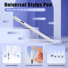 Stylus Pen for Touchscreen, Compatible for Android & iOS Phones/Tablet, Fast Charge Universal Stylus Pen for i-Phone, i-Pad, Tab A9+, High Sensitivity & Precision Stylist Pencil for Writing/Drawing