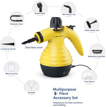 Multi-Purpose Handheld Pressurized Steam Cleaner with 9-Piece Accessories, Perfect for Stain Removal, Curtains, Car Seats, Floor, Carpet, Window Cleaning
