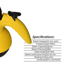 Multi-Purpose Handheld Pressurized Steam Cleaner with 9-Piece Accessories, Perfect for Stain Removal, Curtains, Car Seats, Floor, Carpet, Window Cleaning